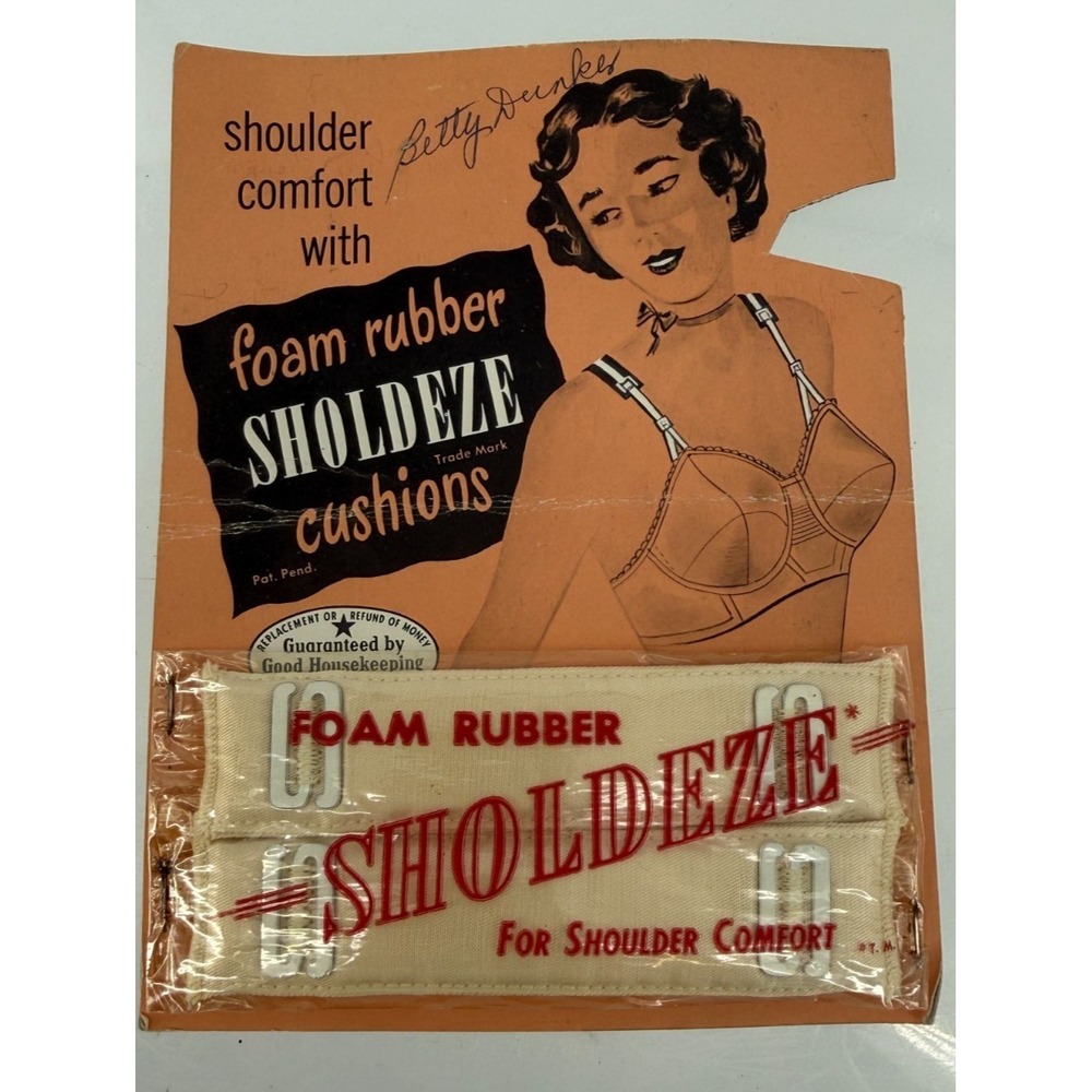 Vintage Sholdeze Foam Rubber Shoulder Cushions Bra Strap Pads NOS USA